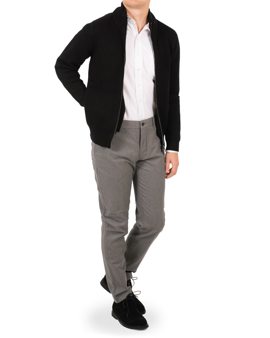 Homme | Pantalons | J.Lindeberg | Chaze Flannel Twill Trousers Grey Melange