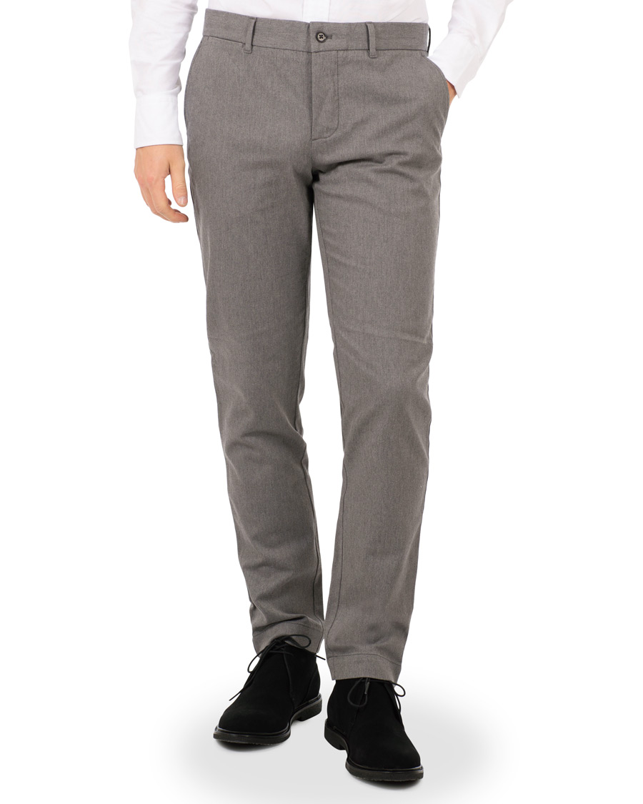 Homme | Pantalons | J.Lindeberg | Chaze Flannel Twill Trousers Grey Melange