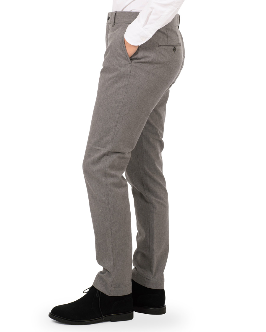Homme | Pantalons | J.Lindeberg | Chaze Flannel Twill Trousers Grey Melange