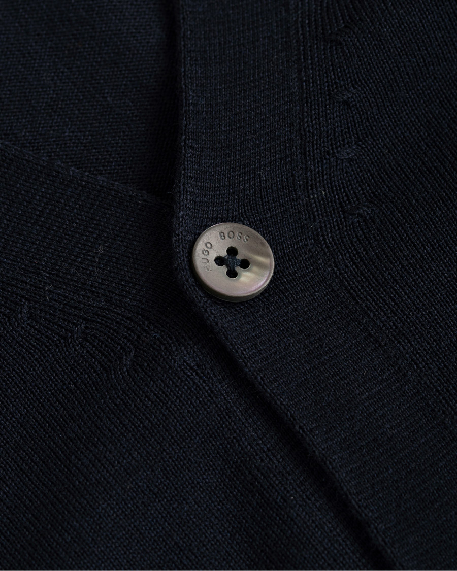 Heren | Truien | BOSS BLACK | BOSS Mardon Extra Fine Merino Cardigan Dark Navy