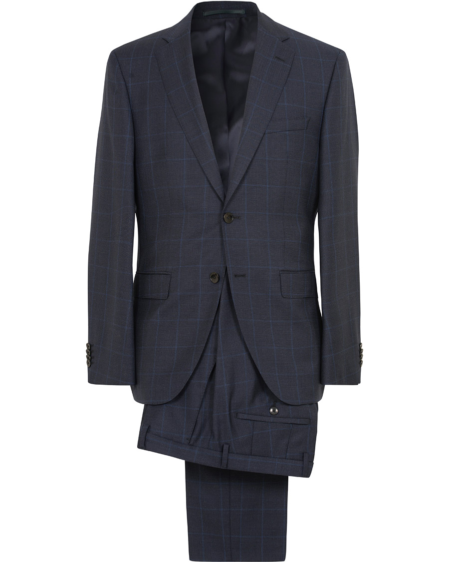Homme | Costumes | BOSS BLACK | BOSS Johnstons/Lenon Check Wool Suit Open Blue