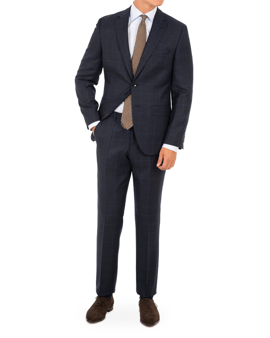 Homme | Costumes | BOSS BLACK | BOSS Johnstons/Lenon Check Wool Suit Open Blue