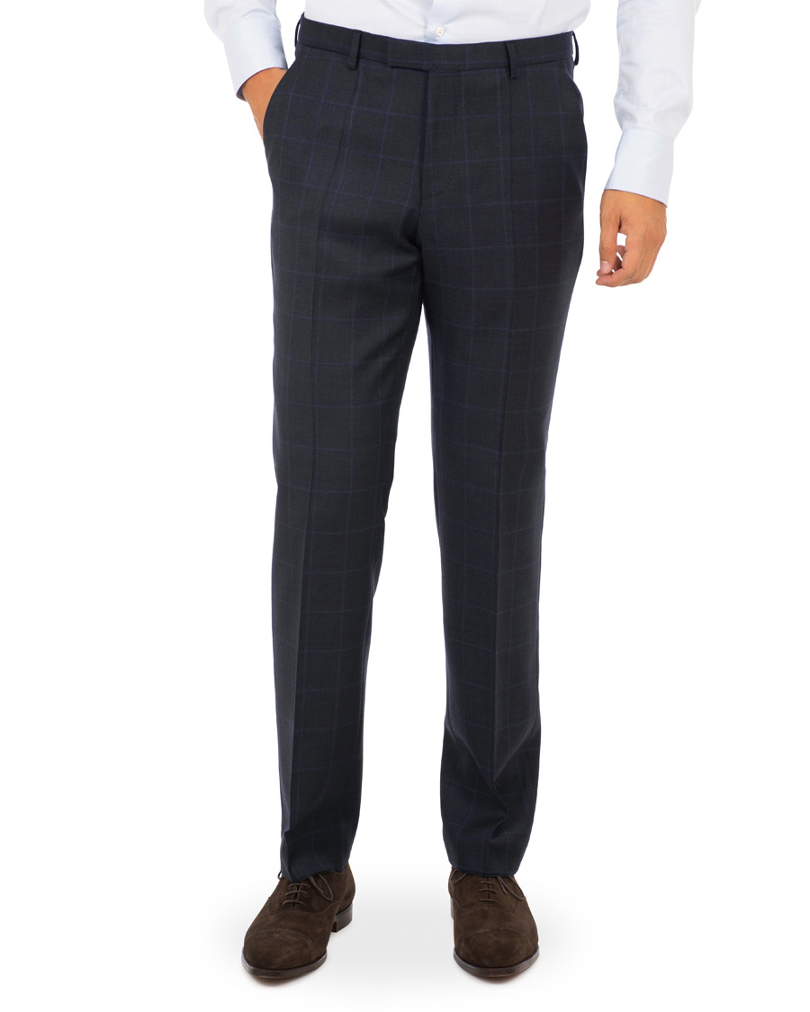 Homme | Costumes | BOSS BLACK | BOSS Johnstons/Lenon Check Wool Suit Open Blue