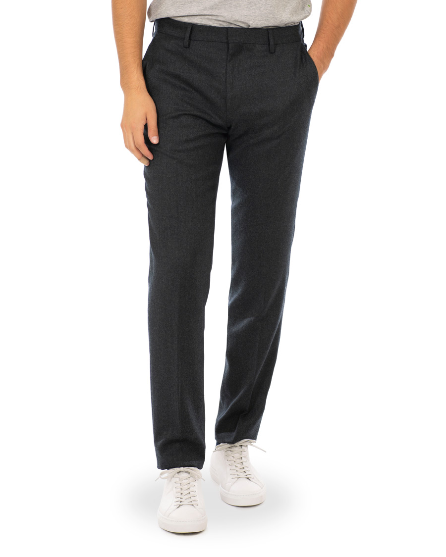 Heren | Broeken | BOSS BLACK | BOSS Gains Washable Stretch Flannel Trousers Open Grey