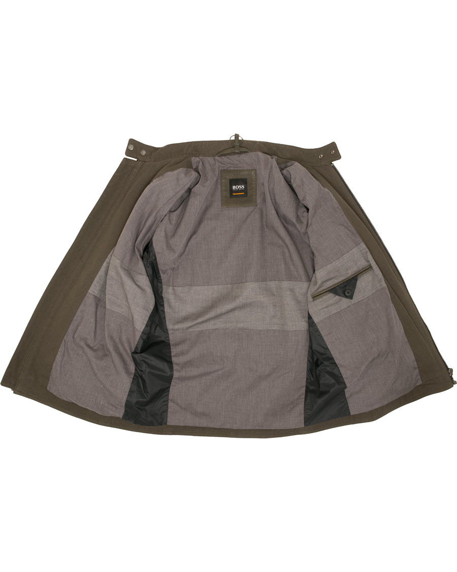 Homme | Manteaux Et Vestes | BOSS ORANGE | BOSS Casual Jaysee Biker Leather Jacket Dark Green