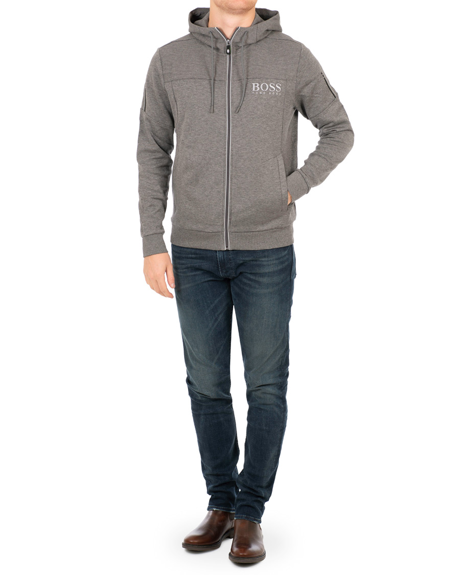 Homme | Pulls Et Tricots | BOSS GREEN | BOSS Athleisure Saggy Full Zip Hoodie Mid Melange