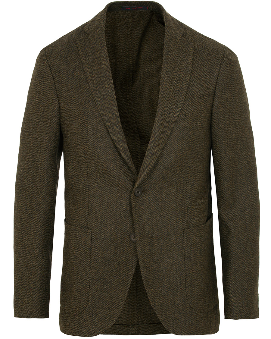 Homme | Blazers | The Gigi | Degas Single Breasted Herringbone Tweed Blazer Green