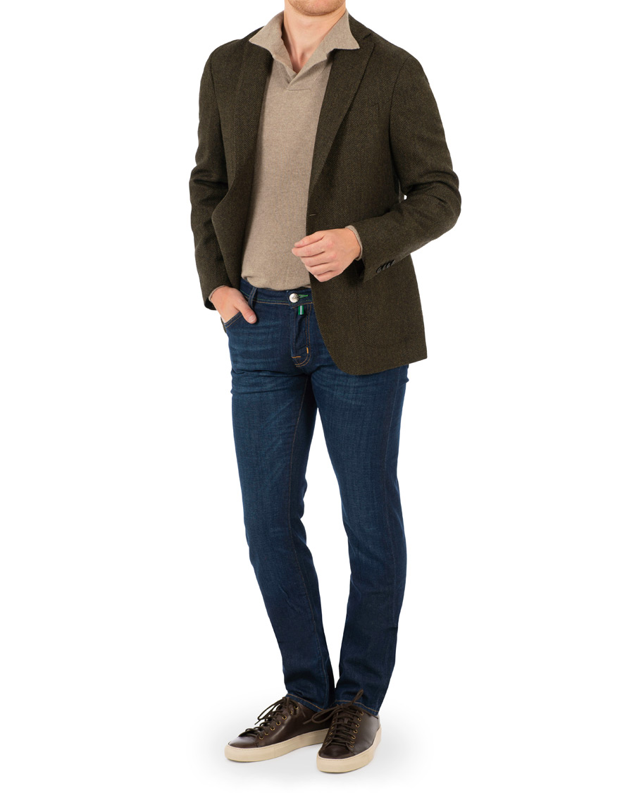 Homme | Blazers | The Gigi | Degas Single Breasted Herringbone Tweed Blazer Green