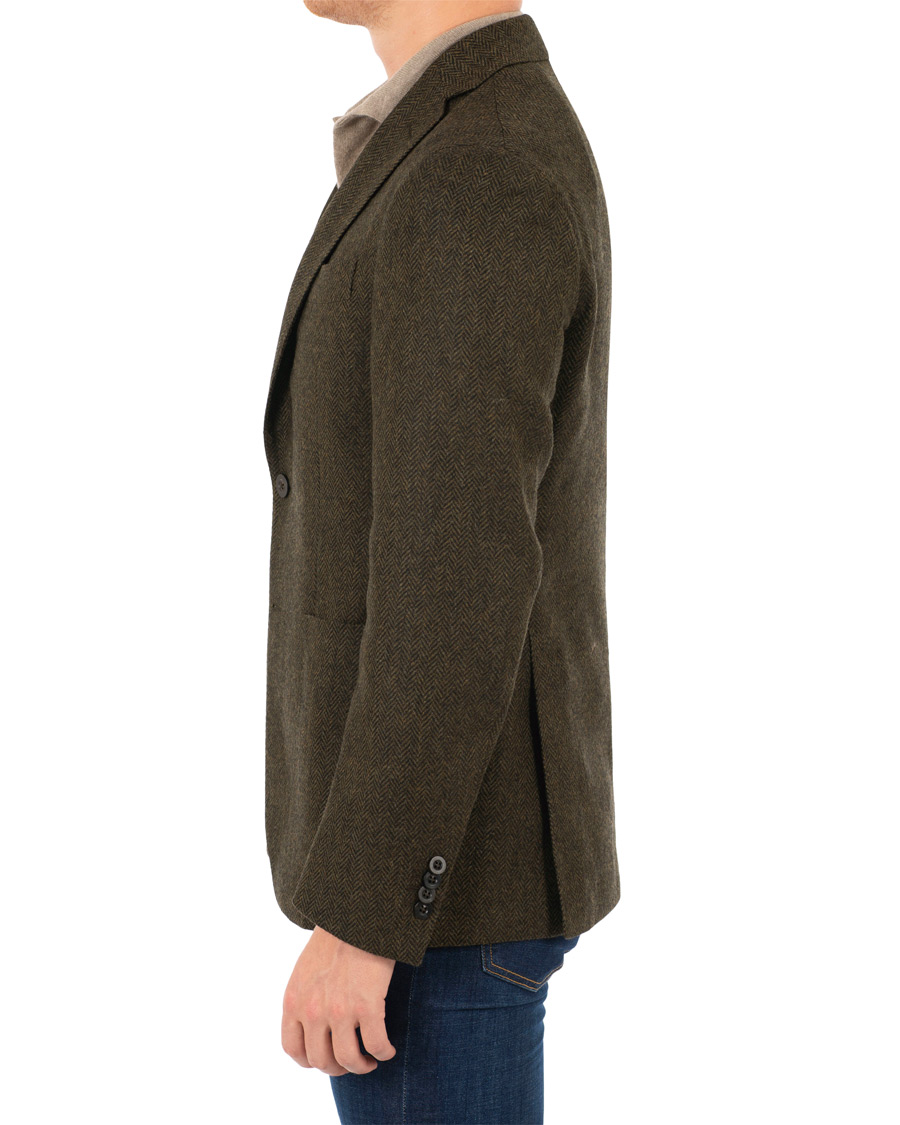 Homme | Blazers | The Gigi | Degas Single Breasted Herringbone Tweed Blazer Green