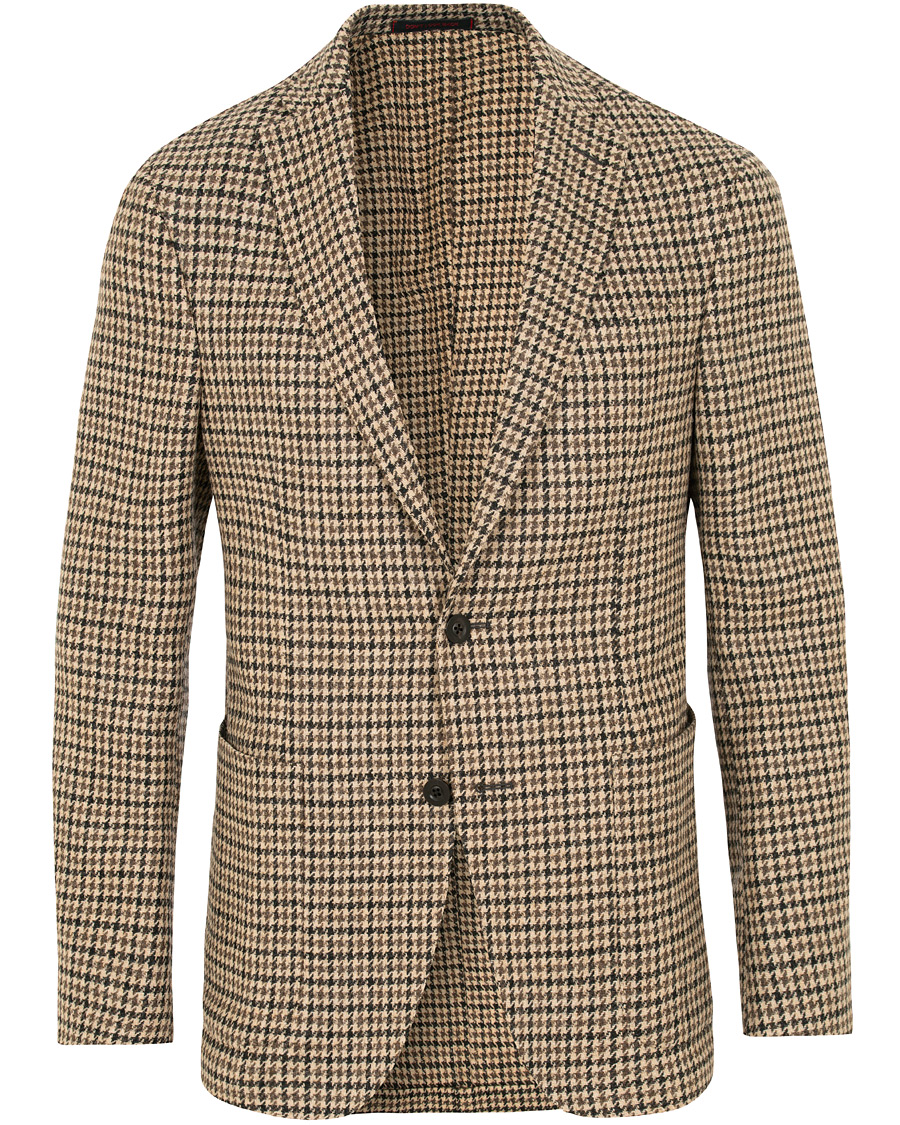 Homme | Blazers | The Gigi | Degas Single Breasted Houndstooth Tweed Blazer Brown