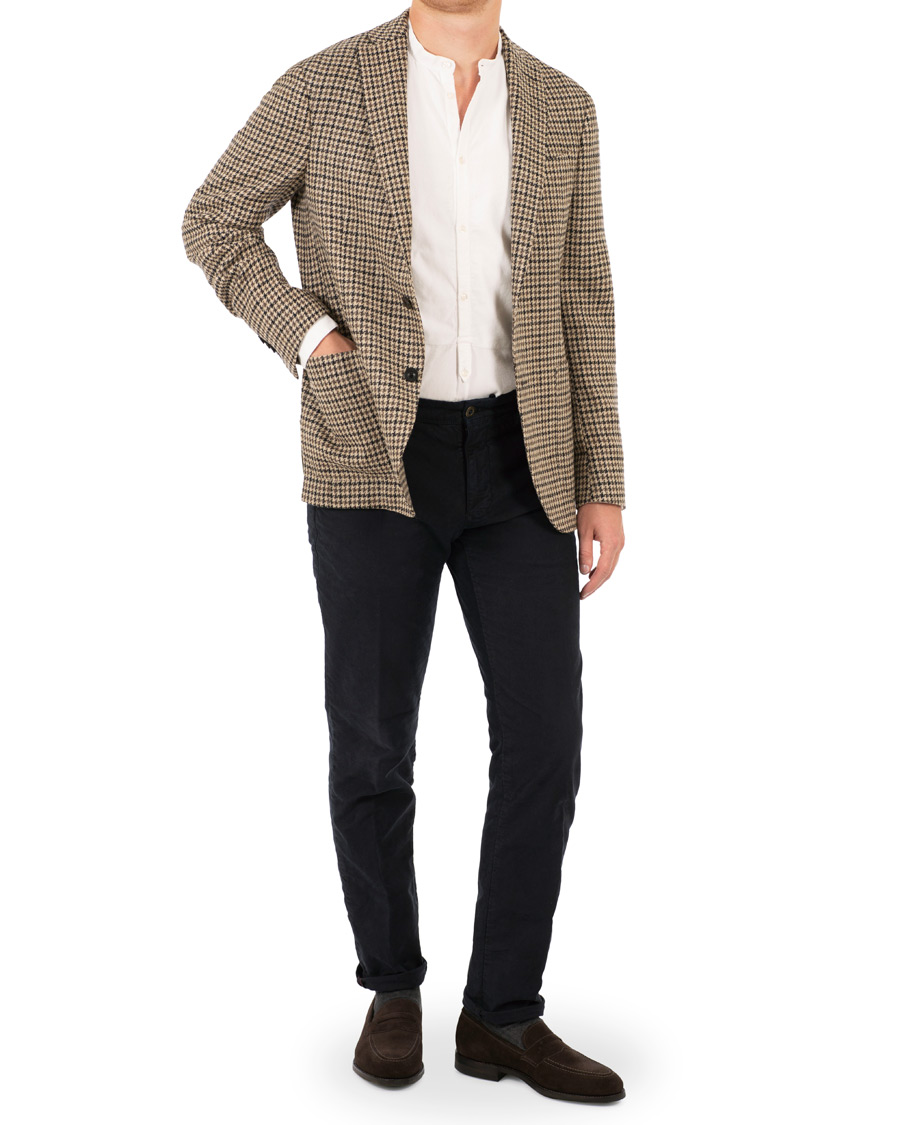 Homme | Blazers | The Gigi | Degas Single Breasted Houndstooth Tweed Blazer Brown
