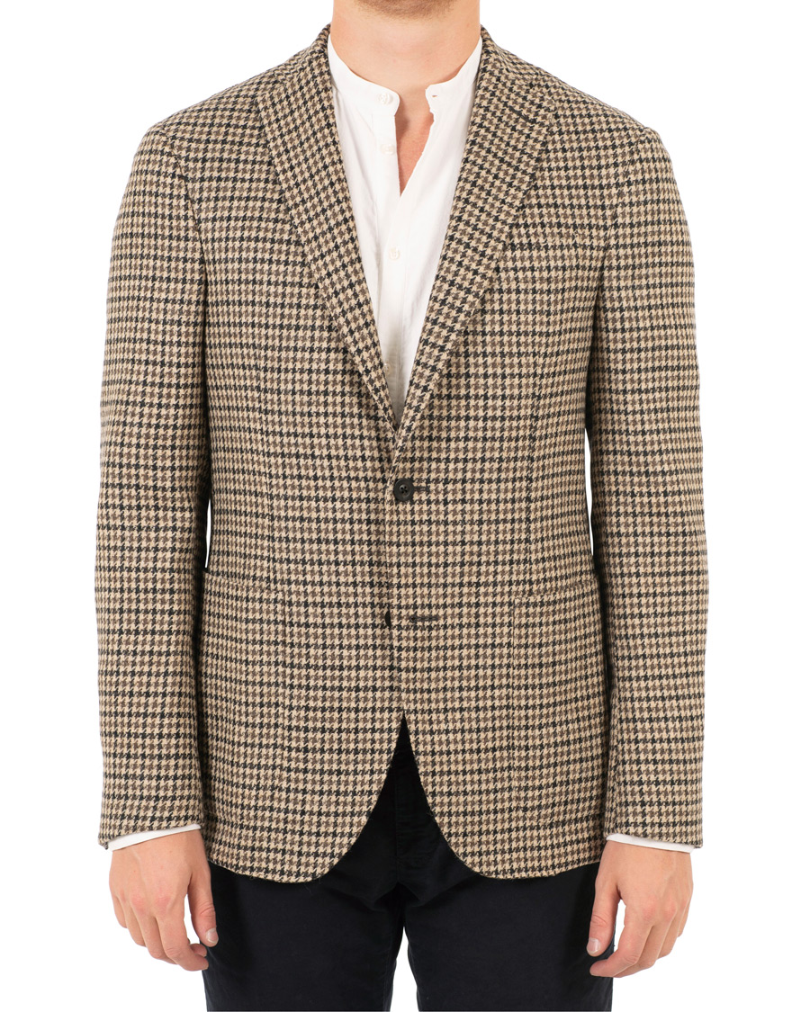 Homme | Blazers | The Gigi | Degas Single Breasted Houndstooth Tweed Blazer Brown