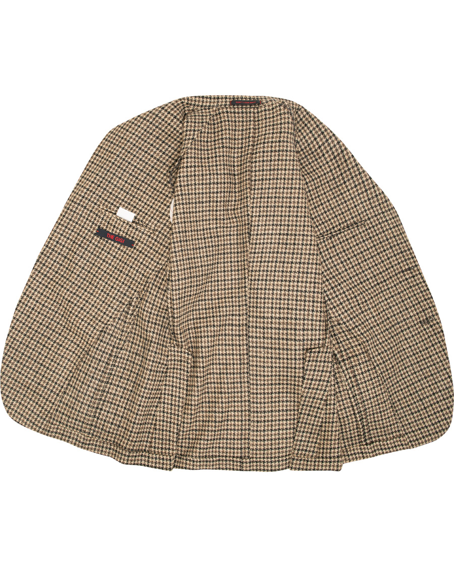 Homme | Blazers | The Gigi | Degas Single Breasted Houndstooth Tweed Blazer Brown