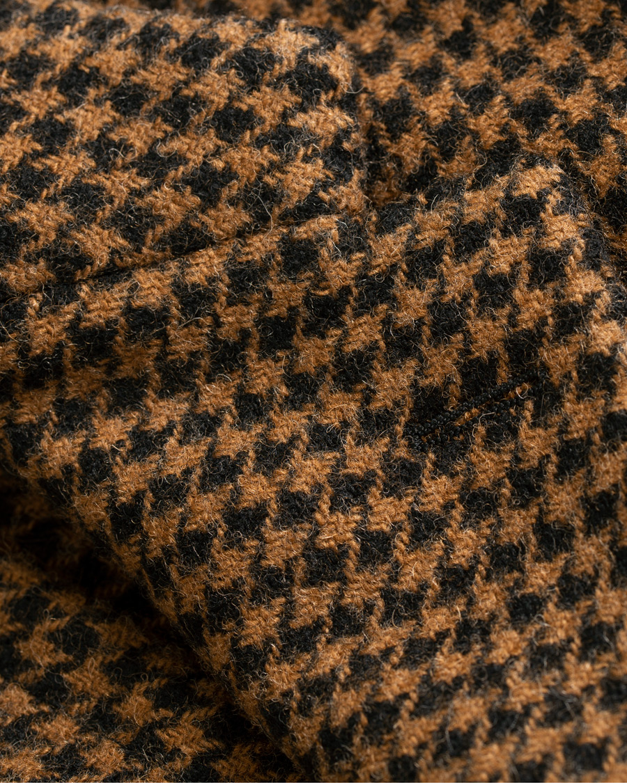 Heren | Blazers | The Gigi | Art Garment Dyed Houndstooth Shetland Blazer Dark Brown