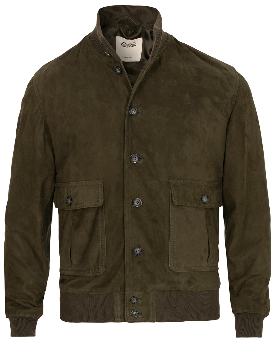 Homme | Manteaux Et Vestes | Valstar | Valstarino Suede Jacket Dark Green
