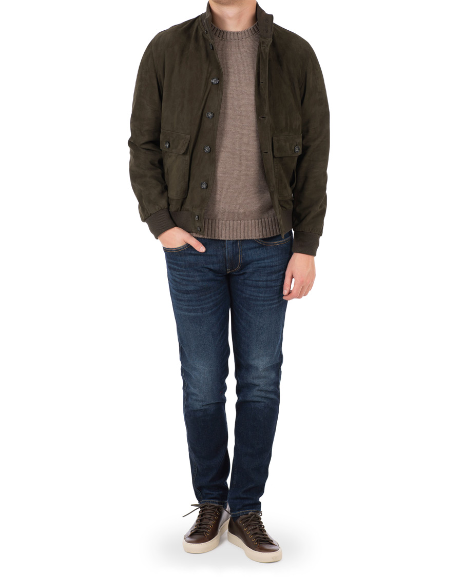 Homme | Manteaux Et Vestes | Valstar | Valstarino Suede Jacket Dark Green