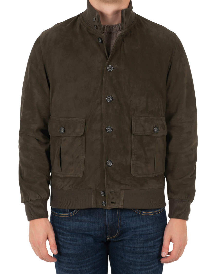 Homme | Manteaux Et Vestes | Valstar | Valstarino Suede Jacket Dark Green