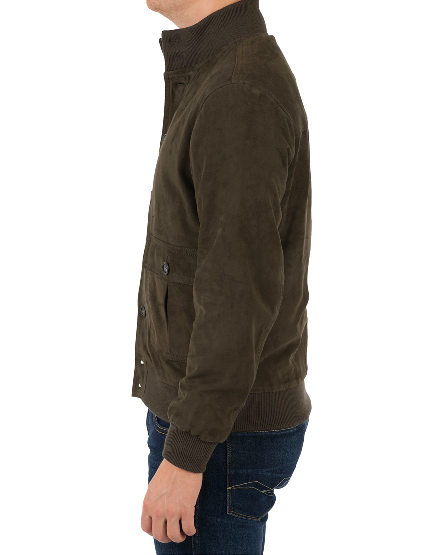 Homme | Manteaux Et Vestes | Valstar | Valstarino Suede Jacket Dark Green