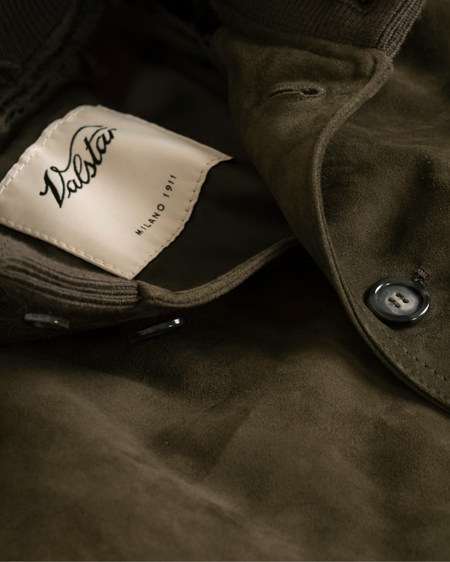 Homme | Manteaux Et Vestes | Valstar | Valstarino Suede Jacket Dark Green