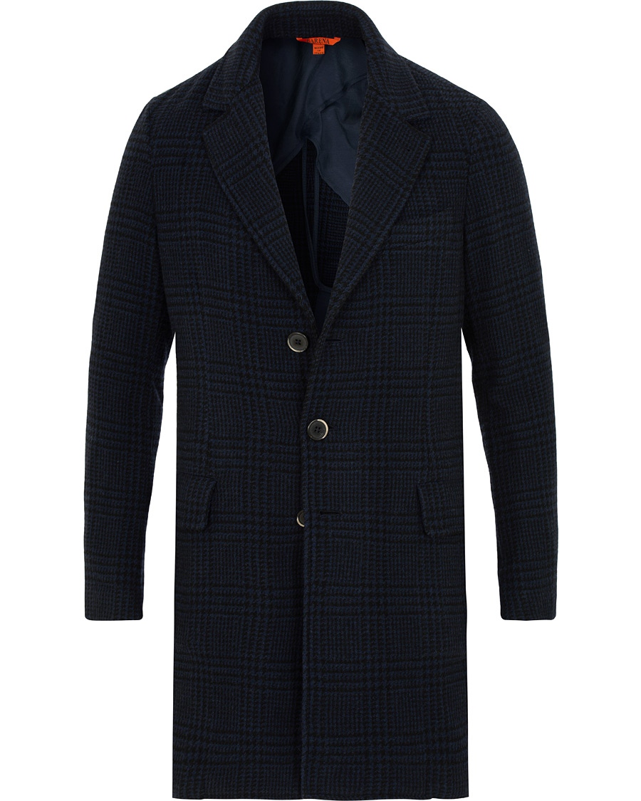 Homme | Manteaux Et Vestes | Barena | Borella Single Breasted Prince Of Wales Coat Navy