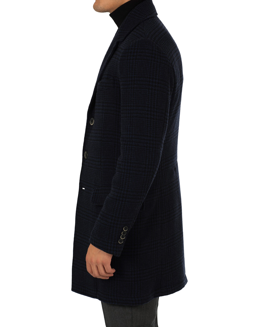 Homme | Manteaux Et Vestes | Barena | Borella Single Breasted Prince Of Wales Coat Navy