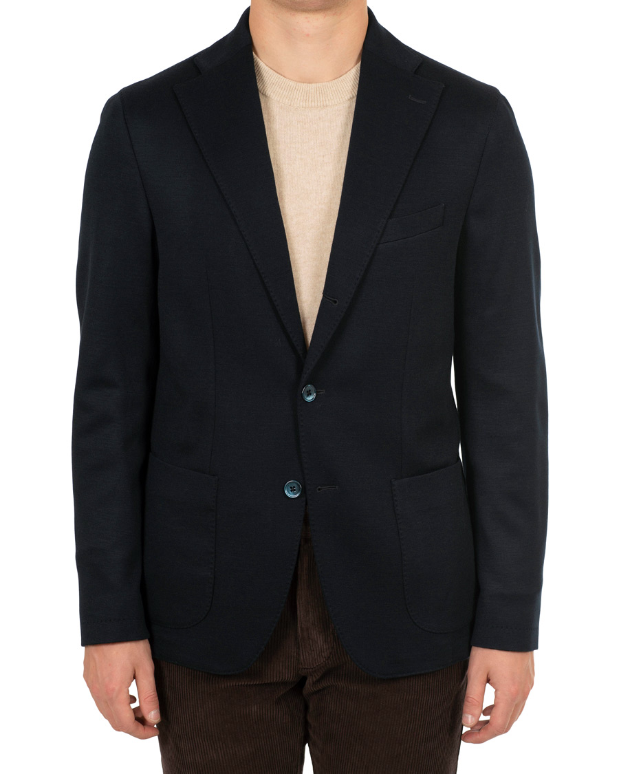 Homme | Blazers | Stenströms | Jersey Patch Pocket Blazer Navy
