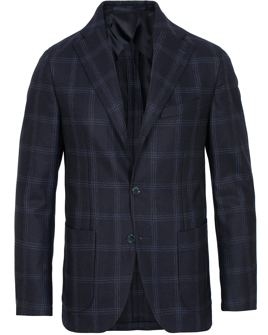 Homme | Blazers | Stenströms | Wool Glencheck Blazer Navy