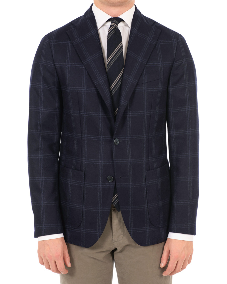Homme | Blazers | Stenströms | Wool Glencheck Blazer Navy