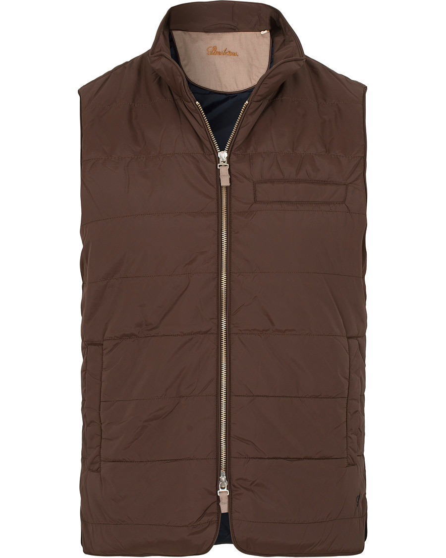 Heren | Jassen | Stenströms | Quilted Nylon Vest Brown