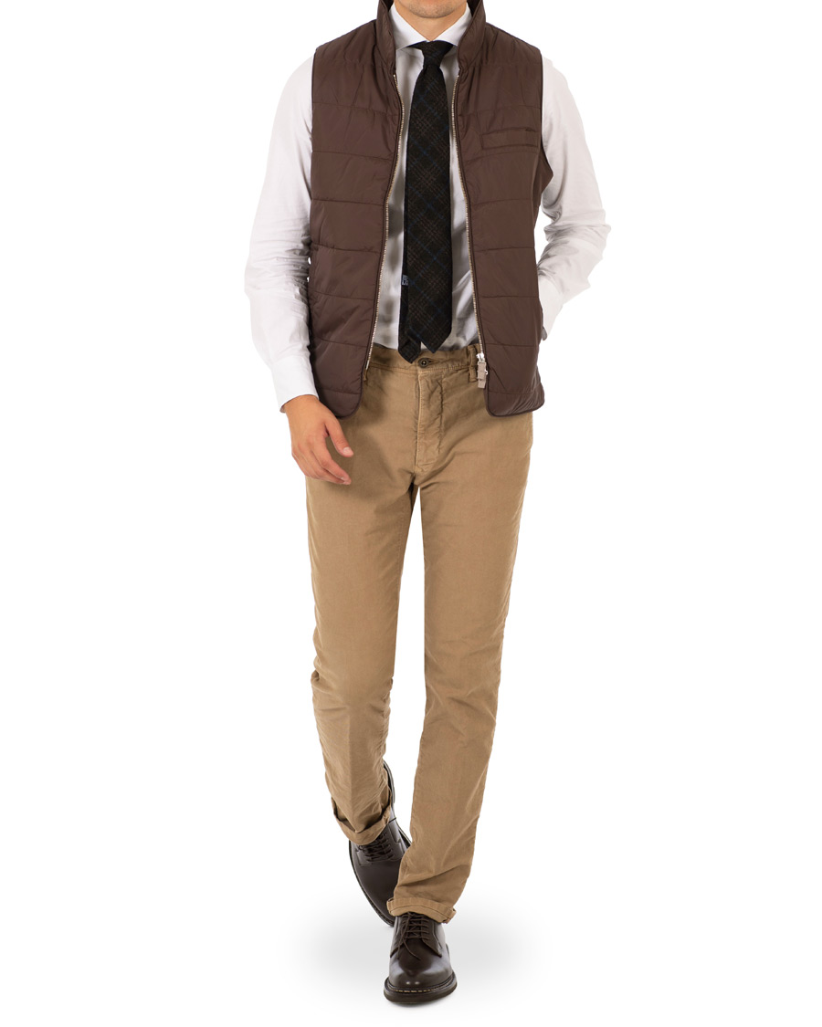 Heren | Jassen | Stenströms | Quilted Nylon Vest Brown