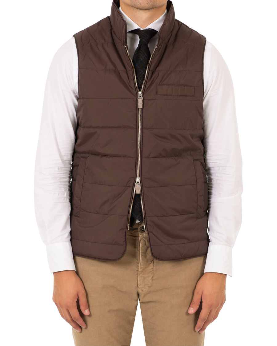 Heren | Jassen | Stenströms | Quilted Nylon Vest Brown