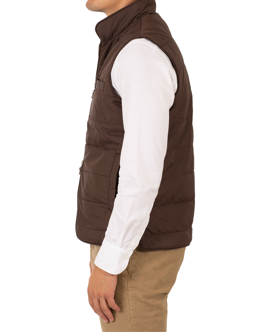 Heren | Jassen | Stenströms | Quilted Nylon Vest Brown