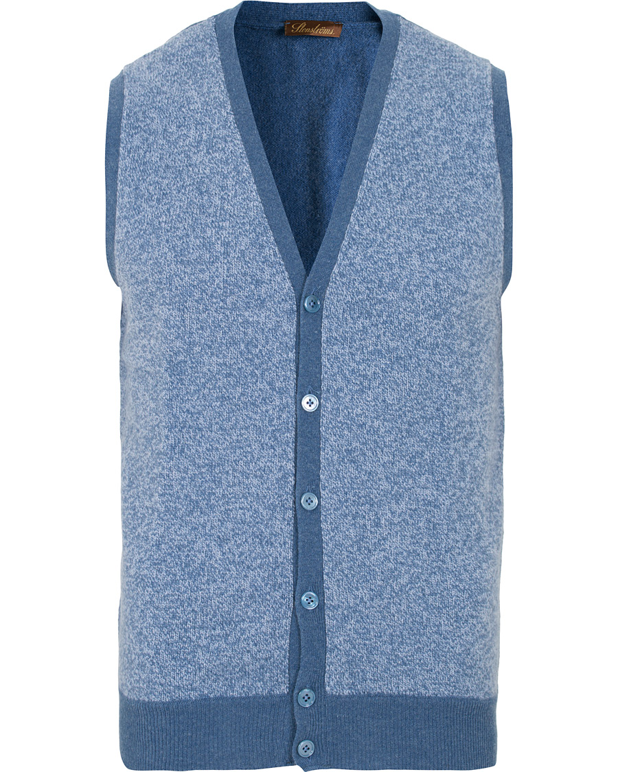 Homme | Pulls Et Tricots | Stenströms | Lambswool Vest Blue