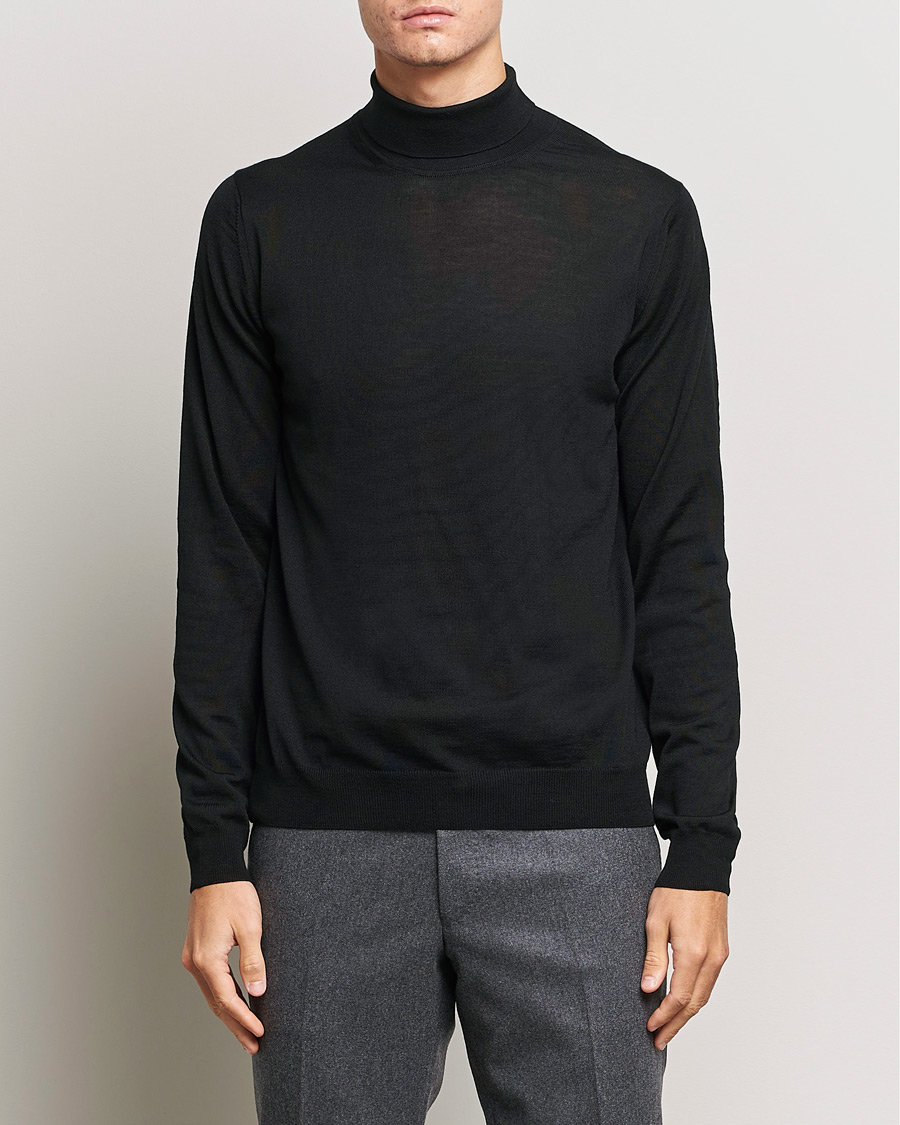 Homme | Pulls Et Tricots | Stenströms | Fine Merino Rollneck Black