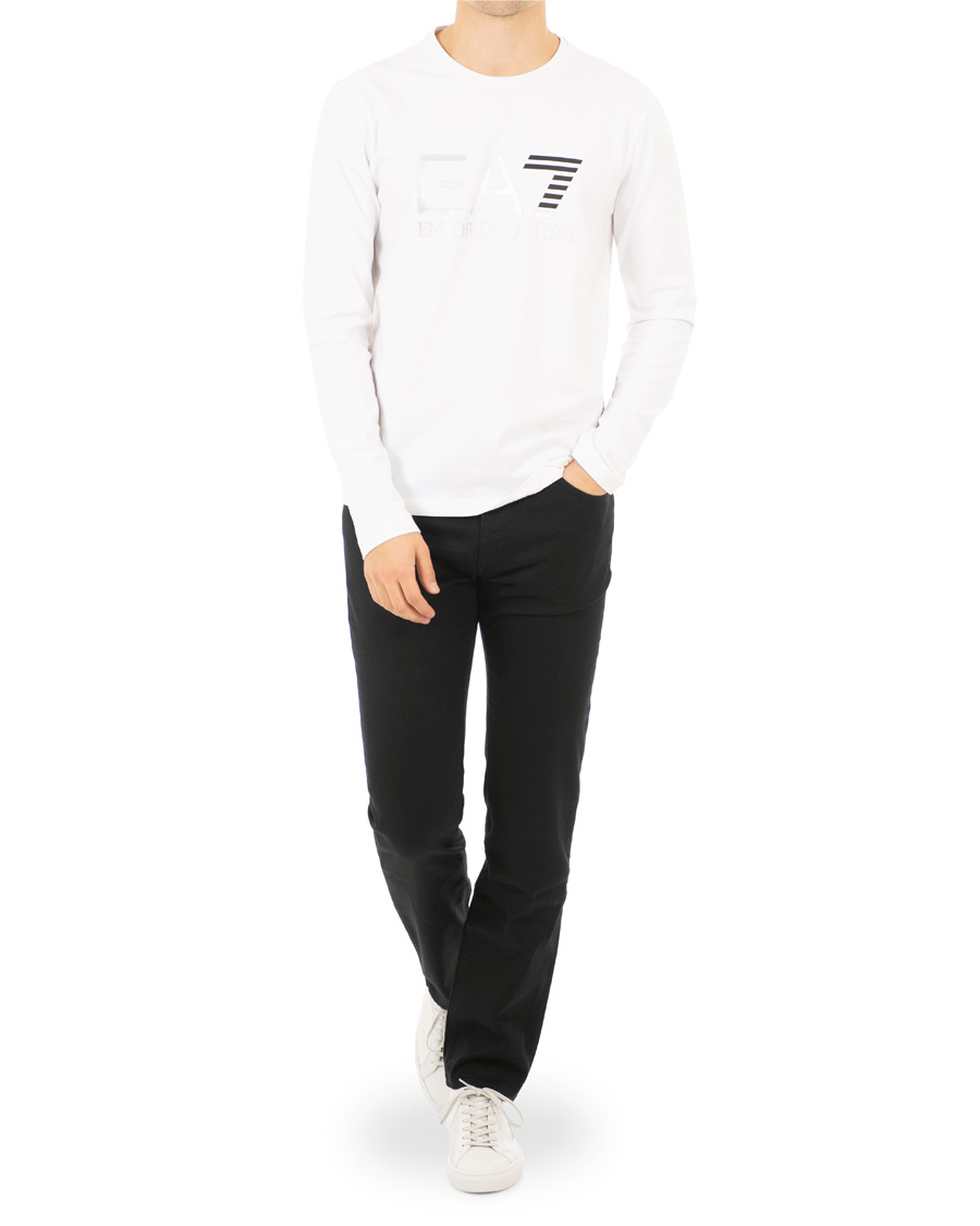 Homme | T-shirts | EA7 | Train Logo Crew Neck Long Sleeve Tee White