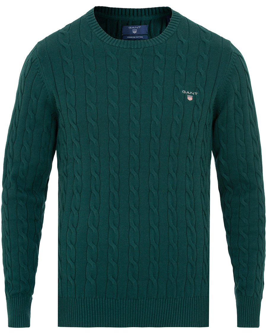 Homme | Pulls Et Tricots | GANT | Cotton Cable Crew Neck Ponderosa Pine