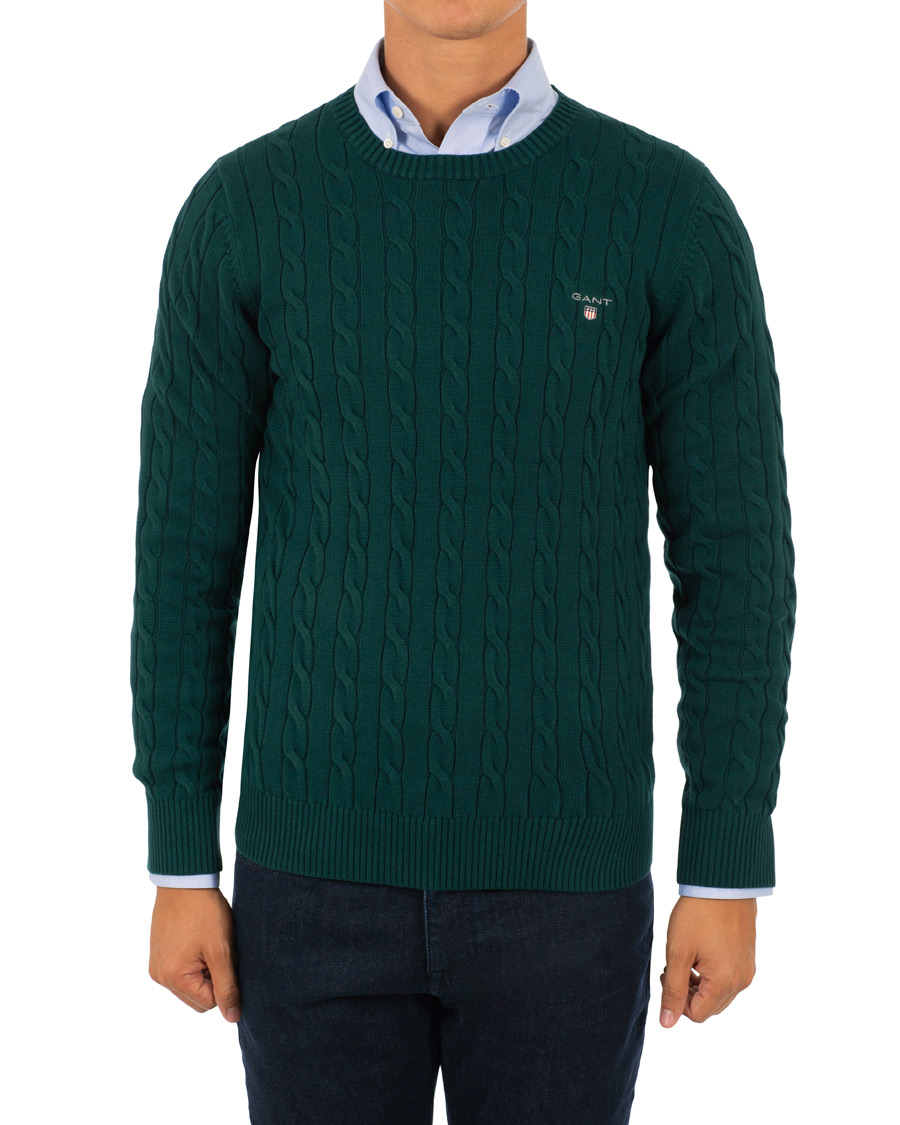 Homme | Pulls Et Tricots | GANT | Cotton Cable Crew Neck Ponderosa Pine