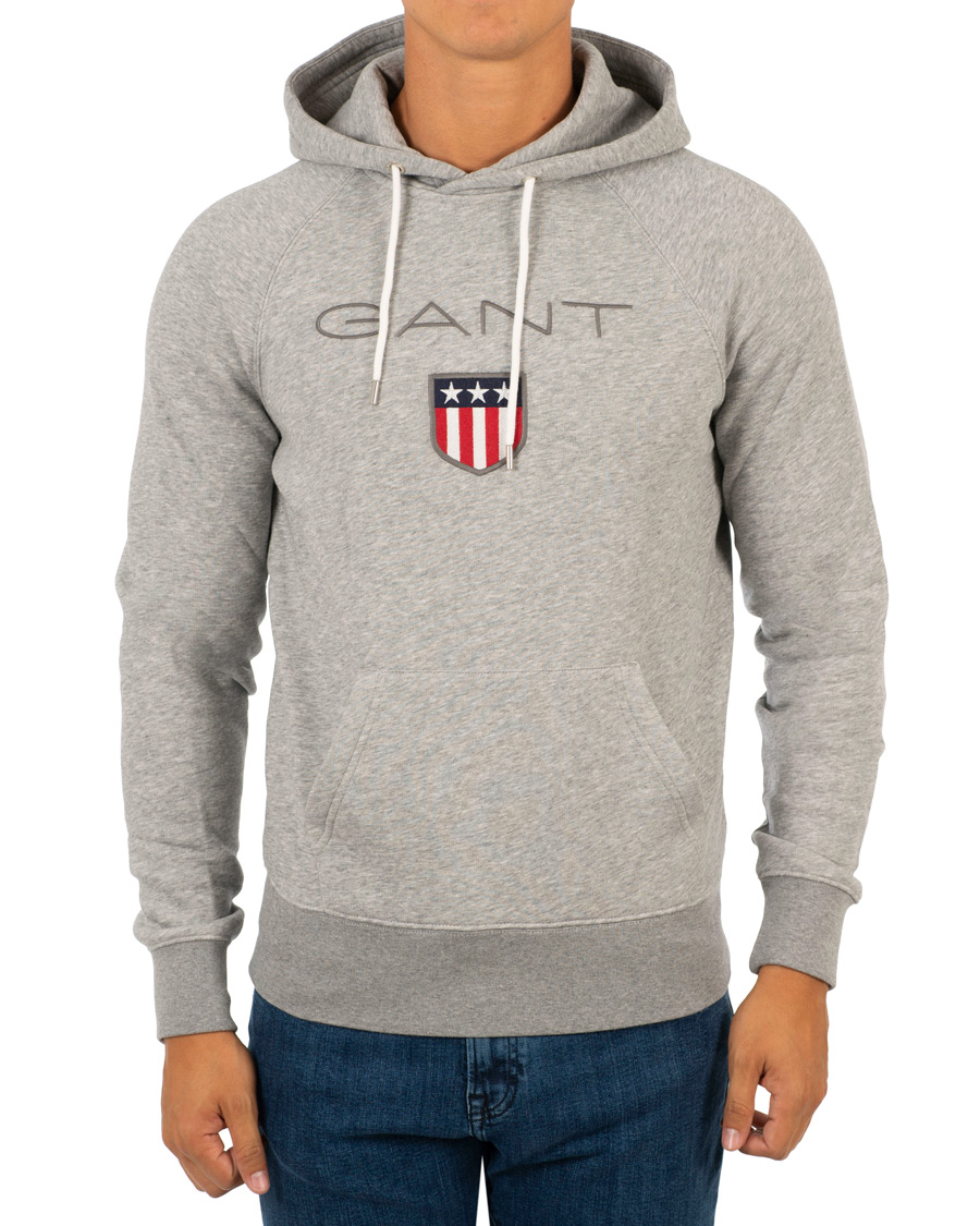 Homme | Pulls Et Tricots | GANT | Shield Hoodie Grey Melange