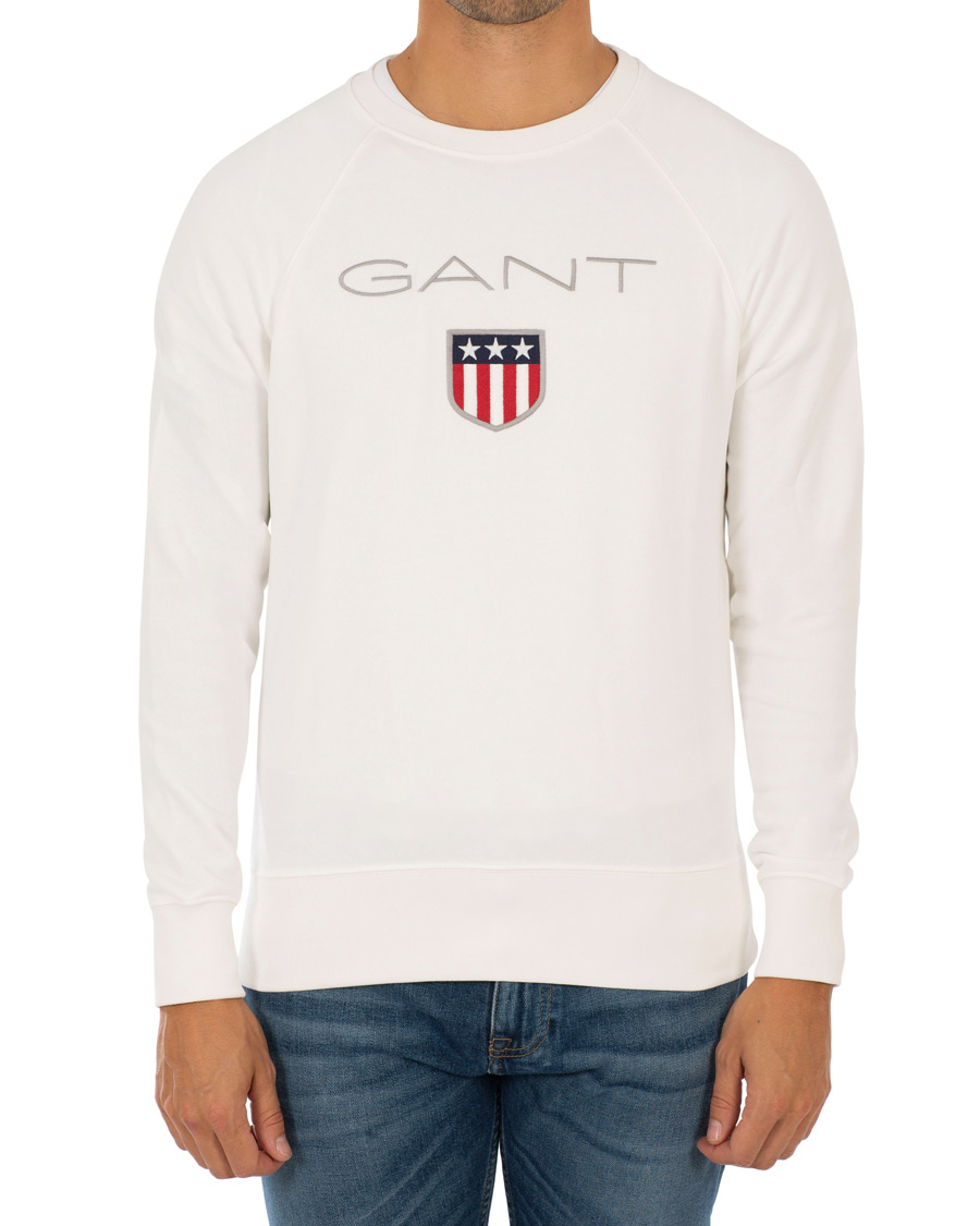 Homme | Pulls Et Tricots | GANT | Shield Crew Neck Sweatshirts Eggshell