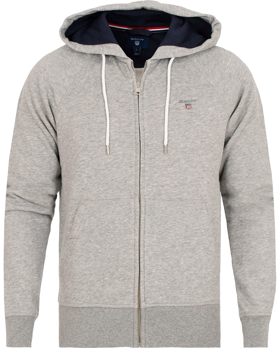 Heren | Truien | GANT | The Original Full Zip Hoodie Grey Melange