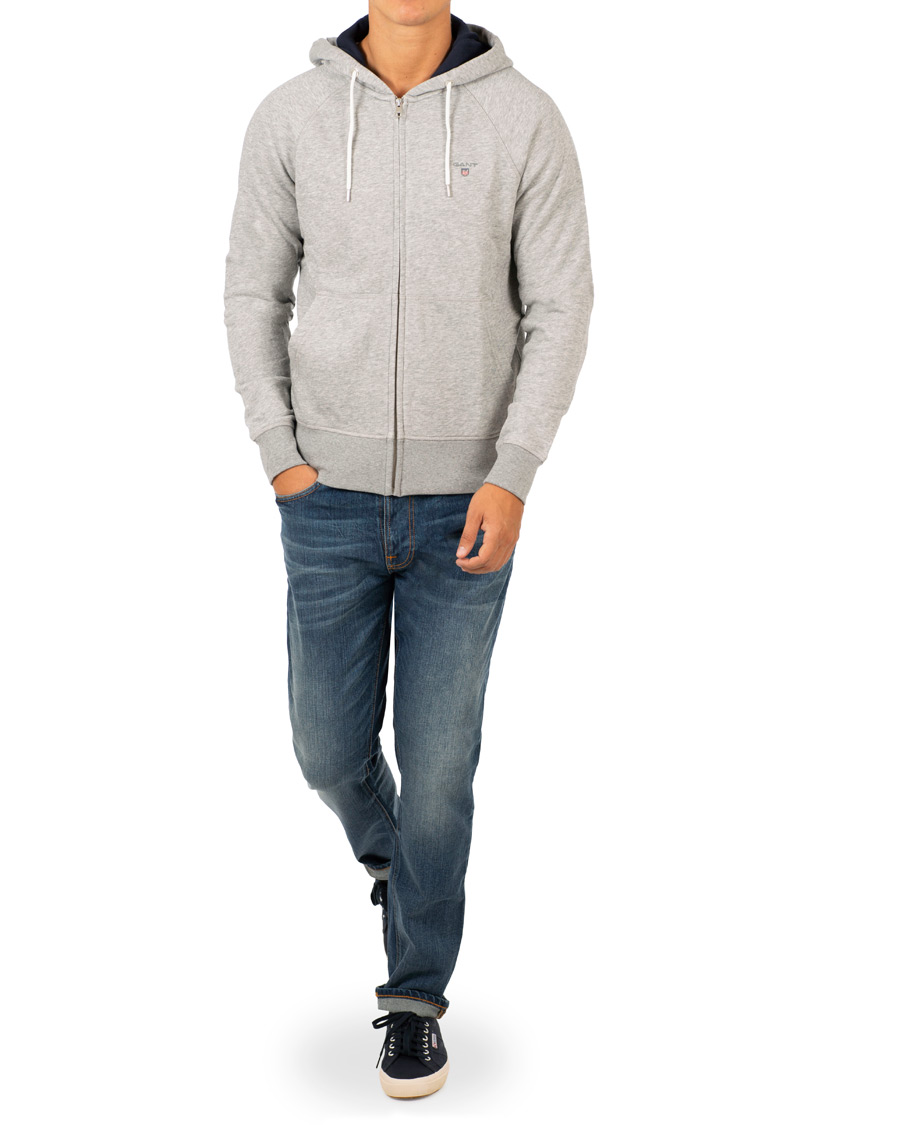 Heren | Truien | GANT | The Original Full Zip Hoodie Grey Melange