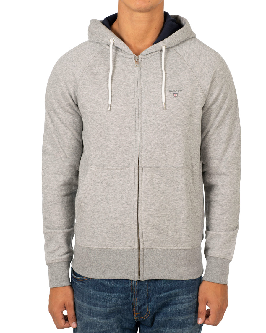 Heren | Truien | GANT | The Original Full Zip Hoodie Grey Melange