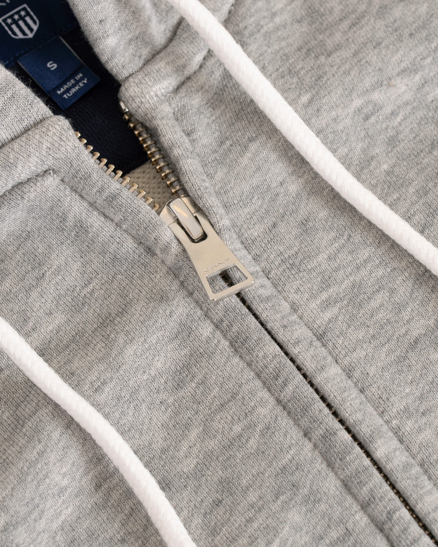 Heren | Truien | GANT | The Original Full Zip Hoodie Grey Melange