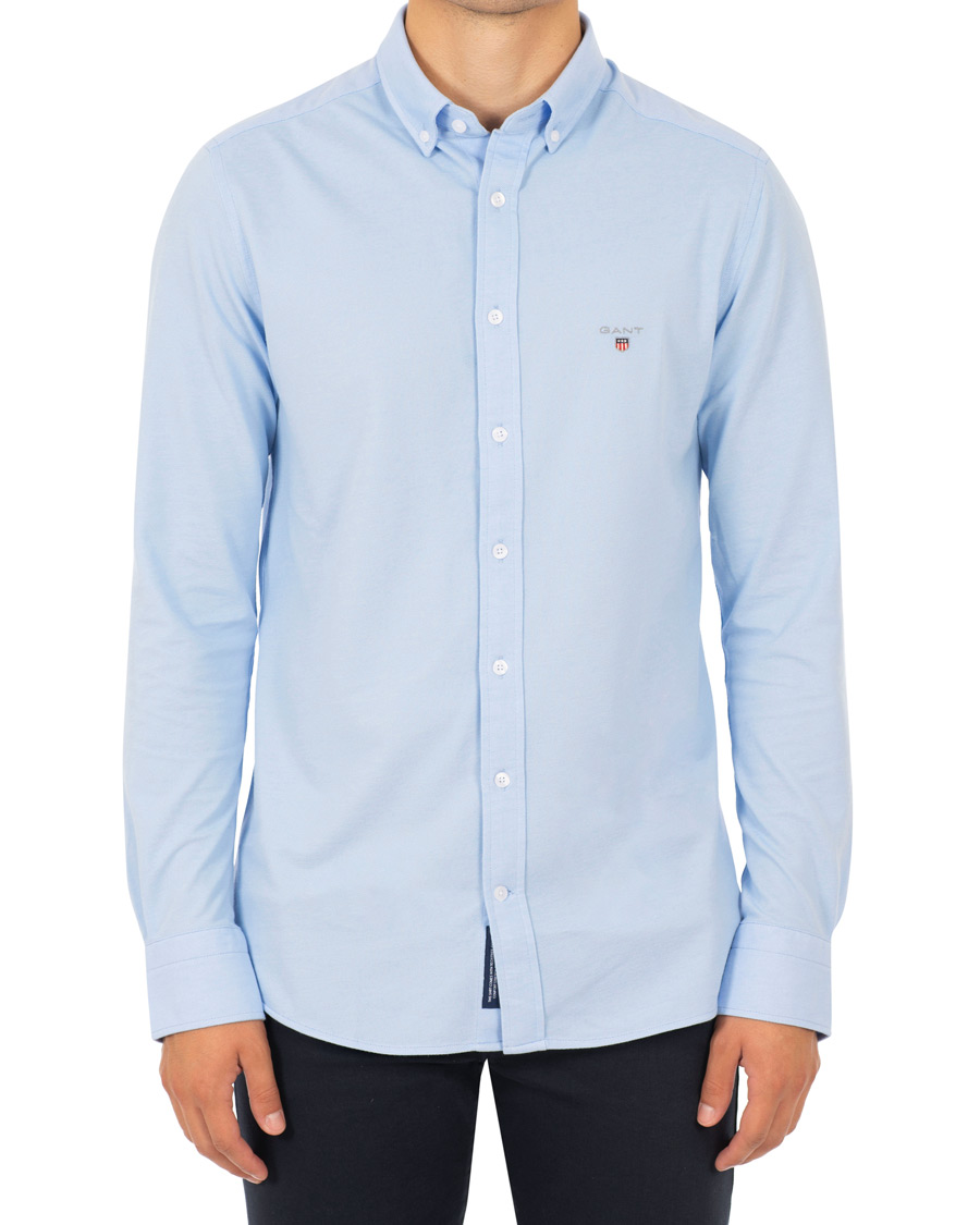 Heren | Overhemden | GANT | Slim Fit Tech Prep Pique Shirt Capri Blue