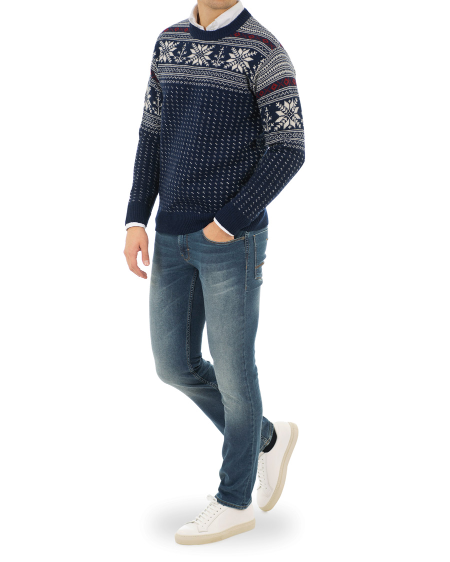 Homme | Pulls Et Tricots | GANT | Holiday FairIsle Crew Neck Evening Blue