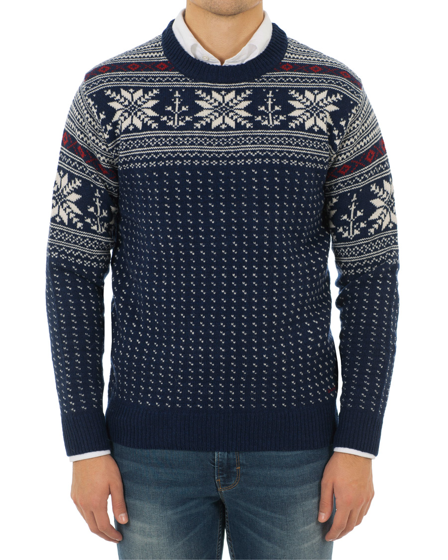 Homme | Pulls Et Tricots | GANT | Holiday FairIsle Crew Neck Evening Blue