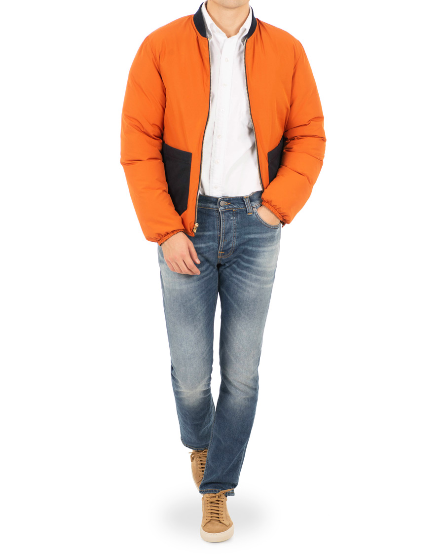 Homme | Manteaux Et Vestes | The Workers Club | Reversible Down Filled Bomber Navy/Orange