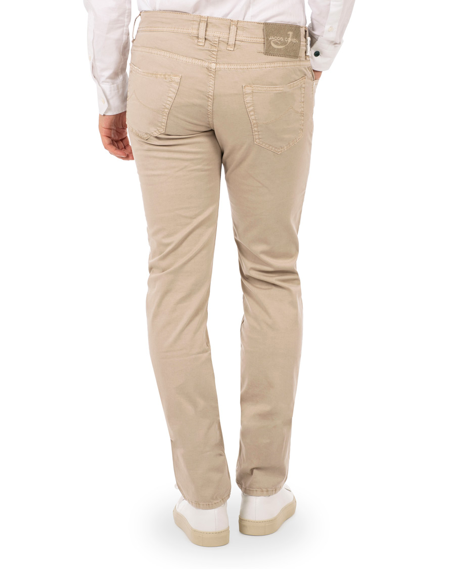 Homme | Pantalons | Jacob Cohën | 5-Pocket Gabardine Trousers Beige