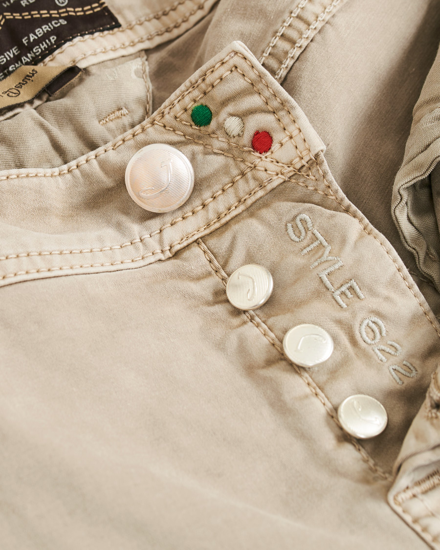 Homme | Pantalons | Jacob Cohën | 5-Pocket Gabardine Trousers Beige
