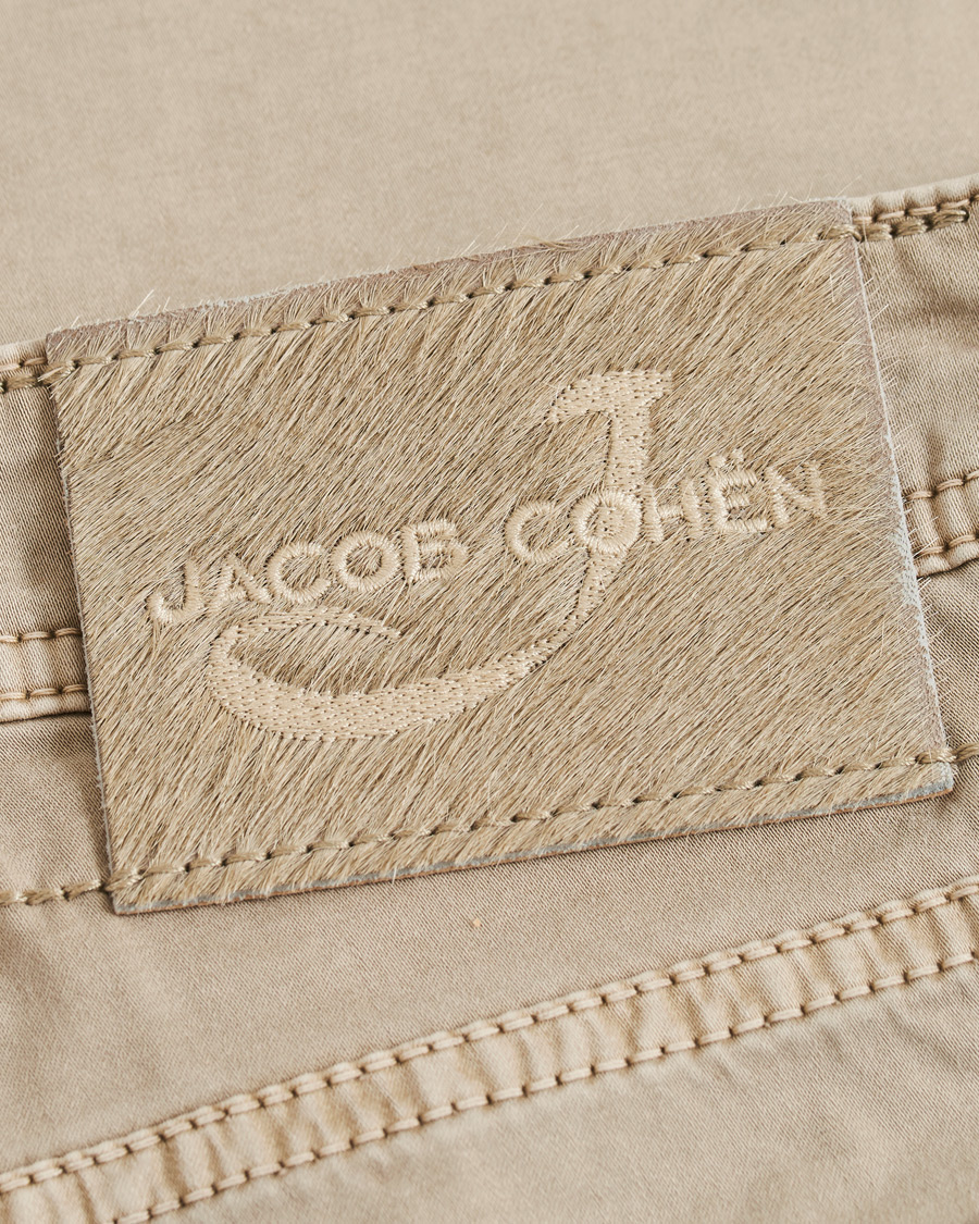 Homme | Pantalons | Jacob Cohën | 5-Pocket Gabardine Trousers Beige
